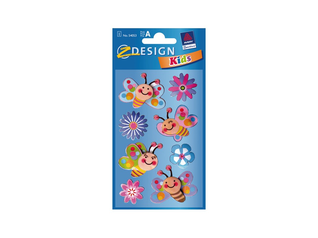 Z-Design 54053 3D Sticker Blumen + Schmetterlinge, 3D Effekt