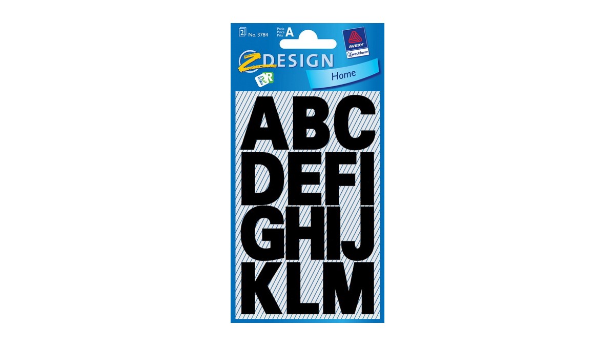 Z-Design 3784 Buchstaben Etiketten, schwarz