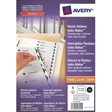 Avery Zweckform Etikettenregister 5-teilig, A4, transparent
