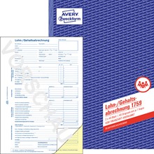 Avery Zweckform Lohn-/Gehaltsabrechnung, A4, 2x 40 Blatt