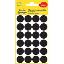 Avery Zweckform Markierungspunkte, 18 mm, 96 Etiketten, schwarz