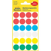 Avery Zweckform Markierungspunkte, Durchmesser 18 mm, farbig sortiert