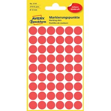 Avery Zweckform Markierungspunkte, 12 mm, 270 Etiketten, rot