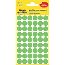 Avery Zweckform Markierungspunkte, 12 mm, 270 Etiketten, leuchtgrün