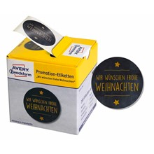 Avery Zweckform Promotion-Etiketten Ø 38 mm, 1 Rolle/200 Etiketten, schwarz, gold