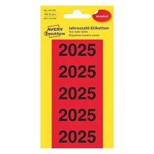 Avery Zweckform Jahreszahlen 2025, 60 x 24 mm, rot