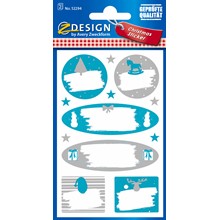 Z-Design Weihnachtssticker, Papier, Beschriftung Xmas, weiß, türkis, grau
