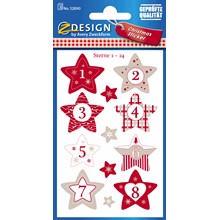 Z-Design Papier Sticker Sternzahlen 1-24