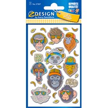 Z-Design Puffy Sticker, 3D Folie, Affe, bunt