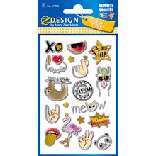 Z-Design Puffy Sticker, 3D Folie, Trend-Icons, bunt