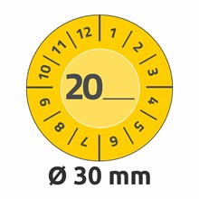 Avery Zweckform Prüfplaketten, Ø 30 mm, gelb