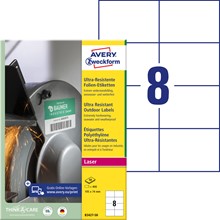 Avery Zweckform Ultra-Resistente Folien-Etiketten, 105x74 mm, weiß