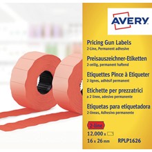 Avery Zweckform Etiketten für 2-zeilige Handauszeichner, neonrot, 16 x 26 mm, 10 Rollen