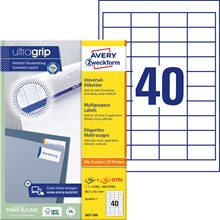 Avery Zweckform Etiketten 48,5x25,4mm, 200+20 Bögen, mit ultragrip
