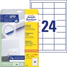 Avery Zweckform Universal-Etiketten, 64,6 x 33,8 mm, weiß, 25+5 Bögen, mit ultragrip