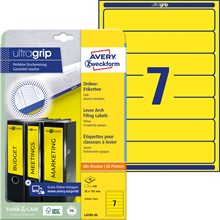 Avery Zweckform Ordner-Etiketten 192x38 mm, 20 Bögen, kurz, gelb, mit ultragrip