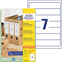 Avery Zweckform Recycling Ordner-Etiketten, 38 x 192 mm, weiß, 25+5 Bögen, mit ultragrip