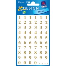 Z-Design Zahlenetiketten, transparente Folie, gold, Schrift Times Bold 30pt