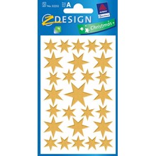 Z-Design Weihnachtssticker Glanzfolie Sterne gold