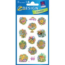 Z-Design Papier Sticker Blumen, geprägt