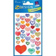 Z-Design Deco Sticker, Herzen, beglimmert