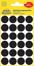 Avery Zweckform Markierungspunkte, 18 mm, 96 Etiketten, schwarz