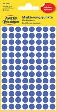 Avery Zweckform Markierungspunkte, 8 mm, 416 Etiketten, blau, wiederablösbar