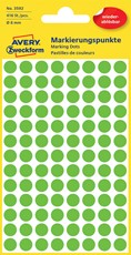 Avery Zweckform Markierungspunkte, 8 mm, 416 Etiketten, grün, wiederablösbar