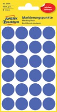 Avery Zweckform Markierungspunkte, 18 mm, 96 Etiketten, blau, wiederablösbar