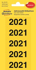 Avery Zweckform Jahreszahlen 2021, 60 x 24 mm, gelb