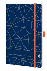 Chronoplan Chronobook Buchkalender 2022, ca. A5, Wochenplan, Lattice, Deep Ocean Blue