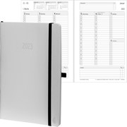 Chronoplan Chronobook Buchkalender 2023, ca. A5, Wochenplan, weiß