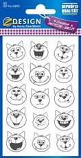 Z-Design Papier Sticker Emoticon Katze