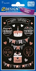 Avery Zweckform Deko Sticker, Happy Birthday, 18 Aufkleber