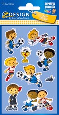 Z-Design Glossy Stickers, Fußballspieler, 9 Aufkleber