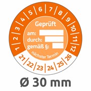 Avery Zweckform Prüfplaketten, Ø 30 mm, orange