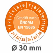 Avery Zweckform Prüfplaketten, Ø 30 mm, orange