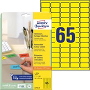 Avery Zweckform Wiederablösbare Etiketten 38,1 x 21,2 mm, 20 Bögen, gelb