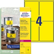 Avery Zweckform Wetterfeste Folien-Etiketten, 99,1 x 139 mm, 8 Bögen, gelb
