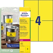 Avery Zweckform Wetterfeste Folien-Etiketten, 105 x 148 mm, 20 Bögen, gelb
