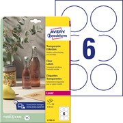 Avery Zweckform Transparente Etiketten, Ø 80 mm