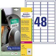 Avery Zweckform Ultra-Resistente Folien-Etiketten, 45,7 x 21,2 mm, weiß