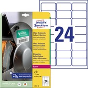 Avery Zweckform Ultra-Resistente Folien-Etiketten, 63,5 x 33,9 mm, weiß