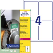 Avery Zweckform Ultra-Resistente Folien-Etiketten, 99,1 x 139 mm, weiß