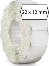 METO Etiketten für Preisauszeichner (22x12 mm, 1-zeilig, 12.000 Stück, permanent haftend) 12 Rollen à 1000 Stück, weiß