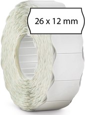 METO Etiketten für Preisauszeichner (26x12 mm, 1-zeilig, 12.000 Stück, wiederablösbar) 12 Rollen à 1000 Stück, weiß