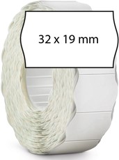 METO Etiketten für Preisauszeichner (32x19 mm, 2-zeilig, 10.000 Stück, permanent haftend) 10 Rollen à 1000 Stück, weiß