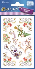 Z-Design Flower Sticker Schnörkel, geprägt