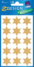 Z-Design Weihnachtliche Sticker beglimmert Sterne gold