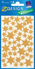 Z-Design Weihnachtliche Sticker beglimmert Sterne gold